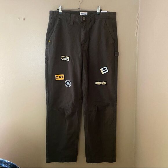 NWT CAT Caterpillar UO Exclusive patched carpenter pants men’s baggy 34 / 32 - Picture 11 of 13